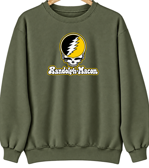Randolph-Macon Stealie Premium Unisex Crewneck — Design: Randolph-Macon College — Military Green