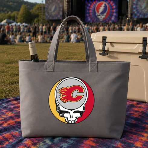 Calgary Flames Stealie Canvas Tote Bag