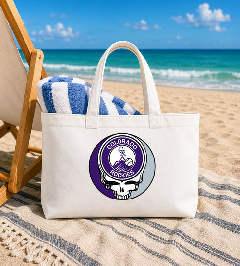 Colorado Rockies Stealie Canvas Tote Bag