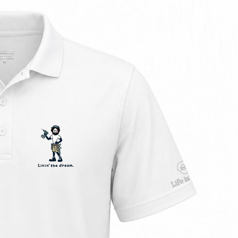Jerry's Livin' The Dream - Life is dead.® Premium Stealie Performance Polo
