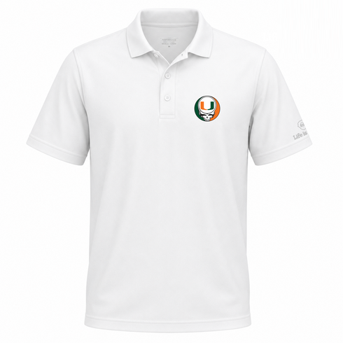 University of Miami Premium Stealie Performance Polo