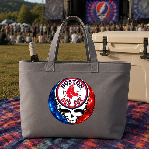 Boston Red Sox Crystal Stealie Canvas Tote Bag