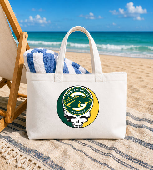 Skidmore Lacrosse Stealie Canvas Tote Bag