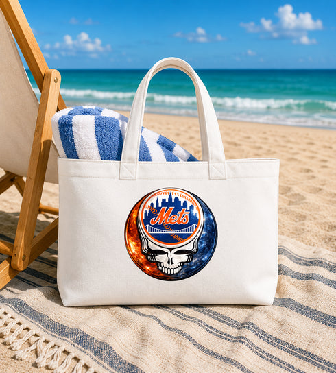 New York Mets Crystal Stealie Canvas Tote Bag