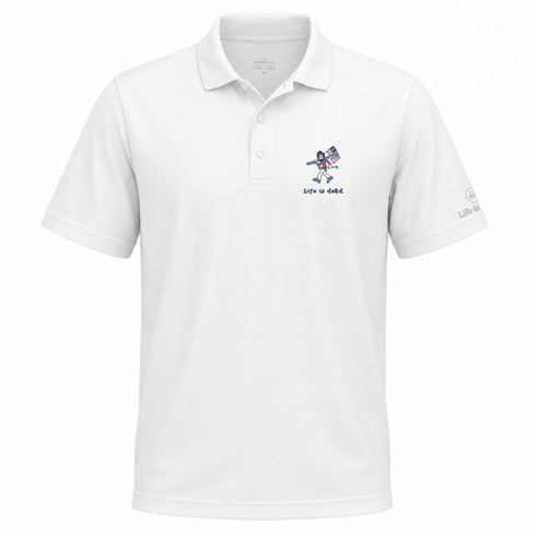 Skier Jerry - Life is dead.® Premium Stealie Performance Polo