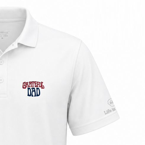 Grateful Dad Premium Stealie Performance Polo