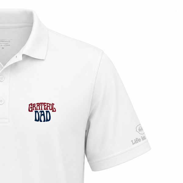 Grateful Dad Premium Stealie Performance Polo