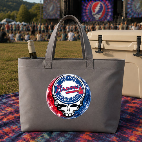 Atlanta Braves Crystal Stealie Canvas Tote Bag