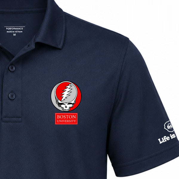 Boston University Premium Stealie Performance Polo