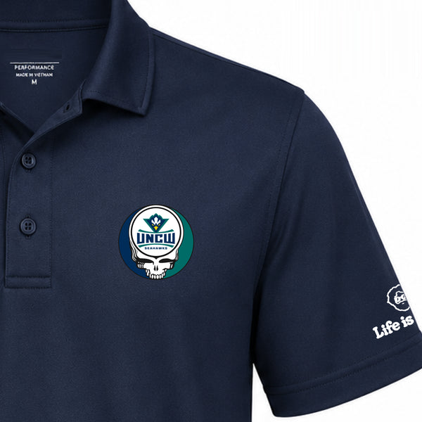 UNC Wilmington Premium Stealie Performance Polo