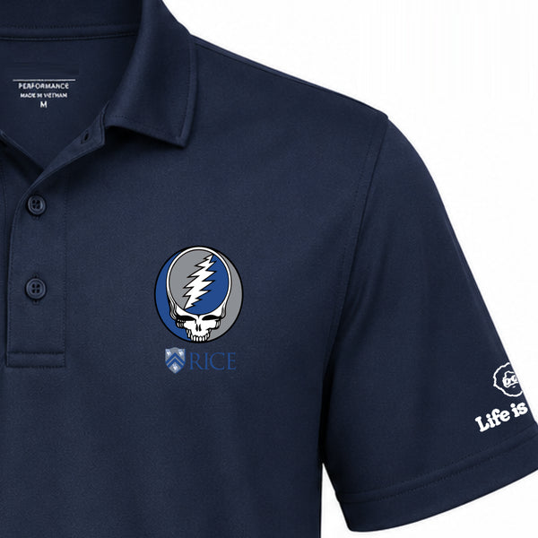 Rice University Premium Stealie Performance Polo
