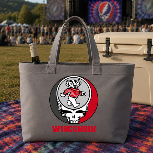 Dancing Badger Stealie Canvas Tote Bag