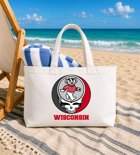 Dancing Badger Stealie Canvas Tote Bag