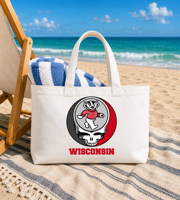 Dancing Badger Stealie Canvas Tote Bag