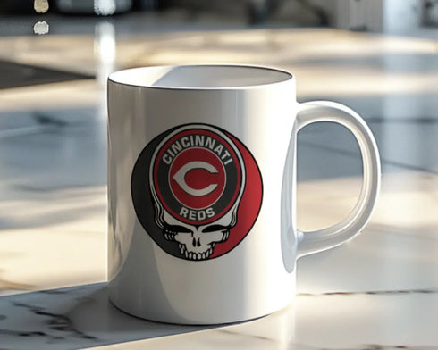 Grateful Dead - Cincinnati Reds Stealie 15 Ounce Coffee Mug - StealieShop