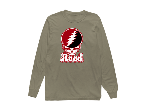 Reed Stealie Premium Unisex Long-Sleeve — Design: Reed College — Sandstone