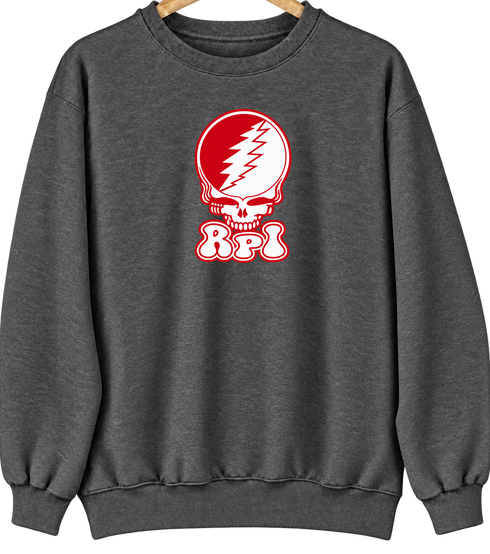 Rensselaer Polytechnic Institute Stealie Premium Unisex Crewneck — Design: Rensselaer Polytechnic Institute — Dark Heather