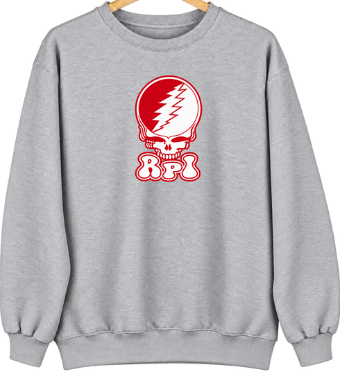 Rensselaer Polytechnic Institute Stealie Premium Unisex Crewneck — Design: Rensselaer Polytechnic Institute — Sport Grey