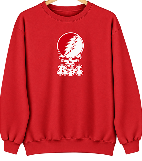 Rensselaer Polytechnic Institute Stealie Premium Unisex Crewneck — Design: Rensselaer Polytechnic Institute — Red