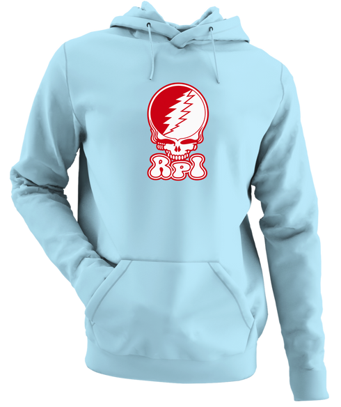 Rensselaer Polytechnic Institute Stealie Premium Unisex Hoodie — Design: Rensselaer Polytechnic Institute — Light Blue