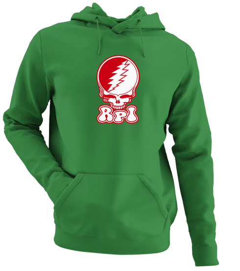 Rensselaer Polytechnic Institute Stealie Premium Unisex Hoodie — Design: Rensselaer Polytechnic Institute — Irish Green
