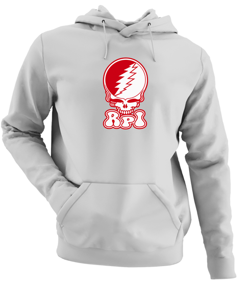 Rensselaer Polytechnic Institute Stealie Premium Unisex Hoodie — Design: Rensselaer Polytechnic Institute — Sport Grey