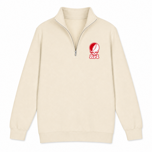 Rensselaer Polytechnic Institute Stealie Premium Unisex Quarter-Zip — Design: Rensselaer Polytechnic Institute — Sand
