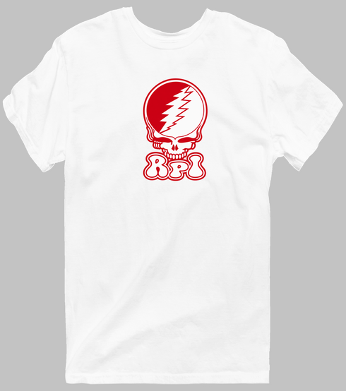 Rensselaer Polytechnic Institute Stealie Premium Unisex T-Shirt — Design: Rensselaer Polytechnic Institute — White