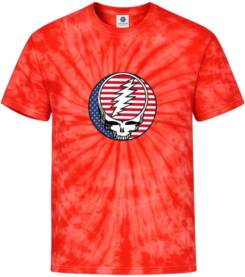 Stars and Stripes Stealie Tie-Dye T-Shirt