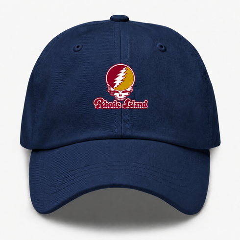 Rhode Island Stealie Premium Unisex Dad Hat — Design: Rhode Island College — Navy