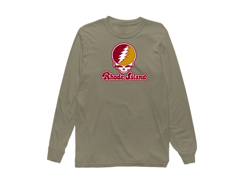 Rhode Island Stealie Premium Unisex Long-Sleeve — Design: Rhode Island College — Sandstone