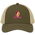 Rhode Island Stealie Premium Unisex Trucker Cap — Design: Rhode Island College — Moss/Khaki