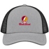 Rhode Island Stealie Premium Unisex Trucker Cap — Design: Rhode Island College — Heather Grey/Black