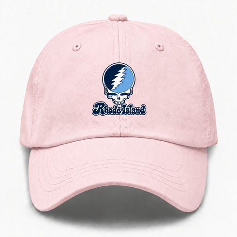 Rhode Island Stealie Premium Unisex Dad Hat — Design: Rhode Island University of — Pink