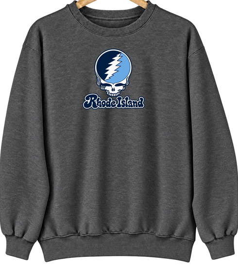 Rhode Island Stealie Premium Unisex Crewneck — Design: Rhode Island University of — Dark Heather
