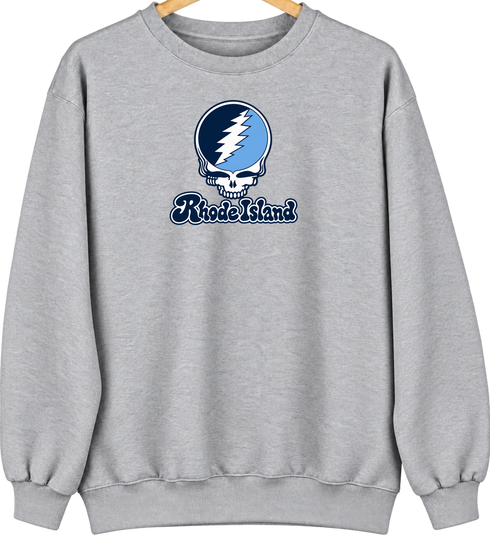 Rhode Island Stealie Premium Unisex Crewneck — Design: Rhode Island University of — Sport Grey
