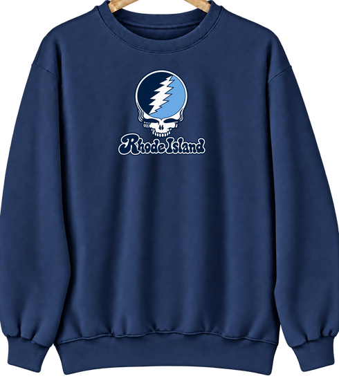 Rhode Island Stealie Premium Unisex Crewneck — Design: Rhode Island University of — Navy