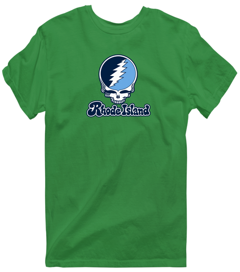 Rhode Island Stealie Premium Unisex T-Shirt — Design: Rhode Island University of — Irish Green