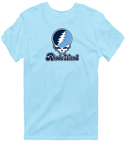 Rhode Island Stealie Premium Unisex T-Shirt — Design: Rhode Island University of — Light Blue
