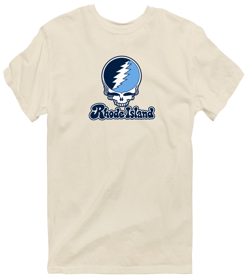 Rhode Island Stealie Premium Unisex T-Shirt — Design: Rhode Island University of — Sand