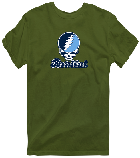 Rhode Island Stealie Premium Unisex T-Shirt — Design: Rhode Island University of — Military Green