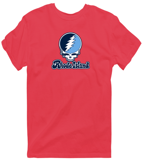Rhode Island Stealie Premium Unisex T-Shirt — Design: Rhode Island University of — Heather Red