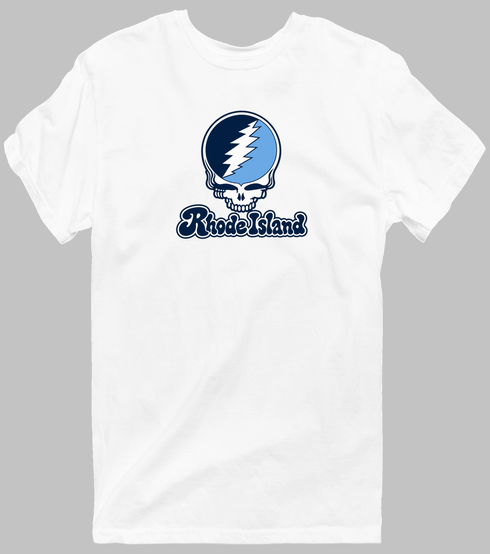 Rhode Island Stealie Premium Unisex T-Shirt — Design: Rhode Island University of — White