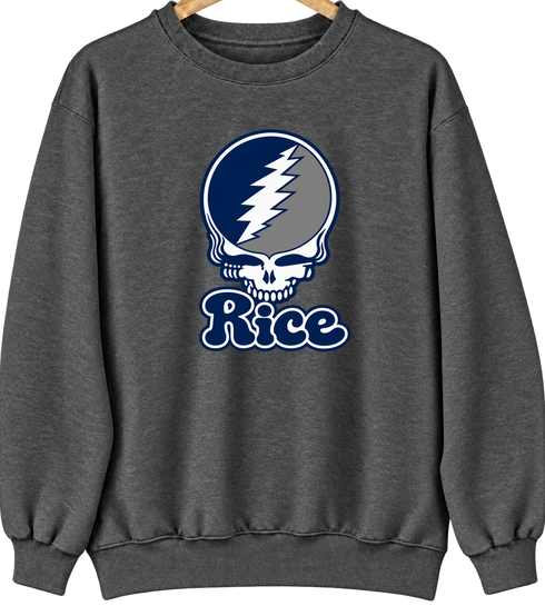 Rice Stealie Premium Unisex Crewneck — Design: Rice University — Dark Heather