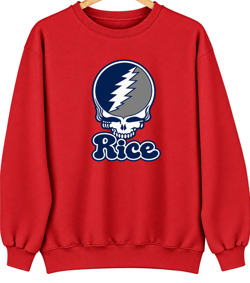 Rice Stealie Premium Unisex Crewneck — Design: Rice University — Red