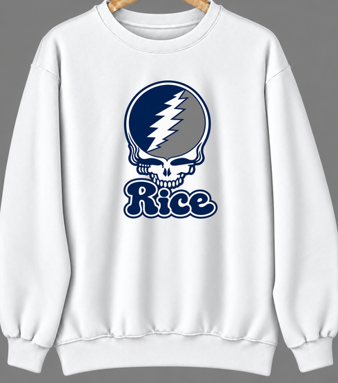 Rice Stealie Premium Unisex Crewneck — Design: Rice University — White