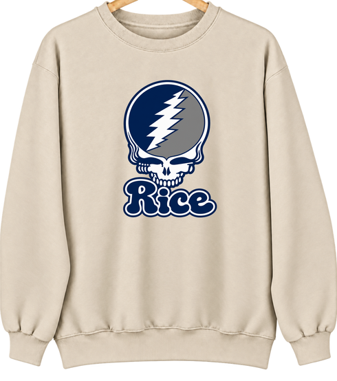 Rice Stealie Premium Unisex Crewneck — Design: Rice University — Sand