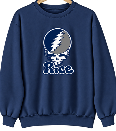 Rice Stealie Premium Unisex Crewneck — Design: Rice University — Navy
