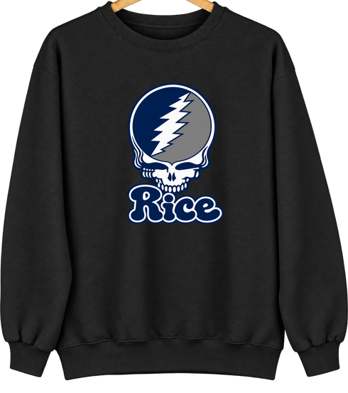 Rice Stealie Premium Unisex Crewneck — Design: Rice University — Black