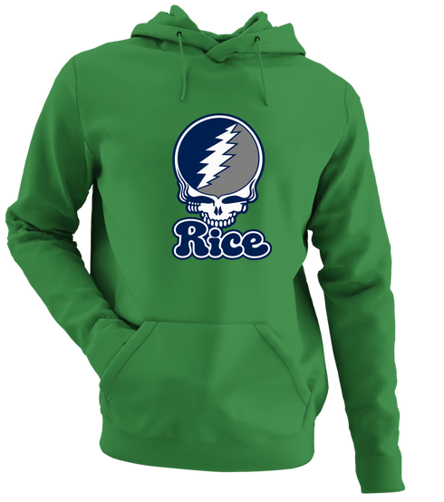 Rice Stealie Premium Unisex Hoodie — Design: Rice University — Irish Green